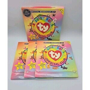 Ty Official Membership Kit 1st Edition Beanie Babies Official Club Sealed & Open